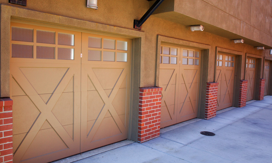 New carriage-house garage doors